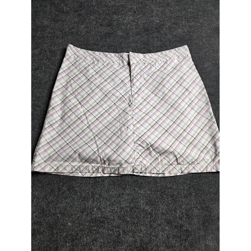 Dockers Womens Purple Plaid Skort Size 10 Cotton Blend Casual Mini Skirt Shorts